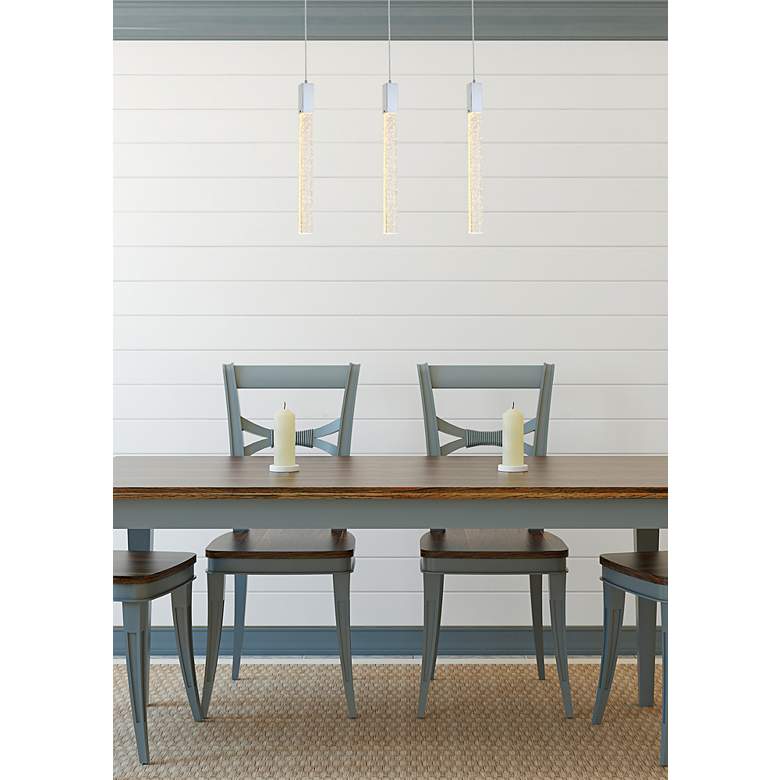 Image 2 Weston 32" Wide Chrome 3-Light LED Linear Pendant more views