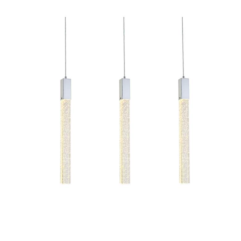 Image 3 Weston 32" Wide Chrome 3-Light LED Linear Pendant more views