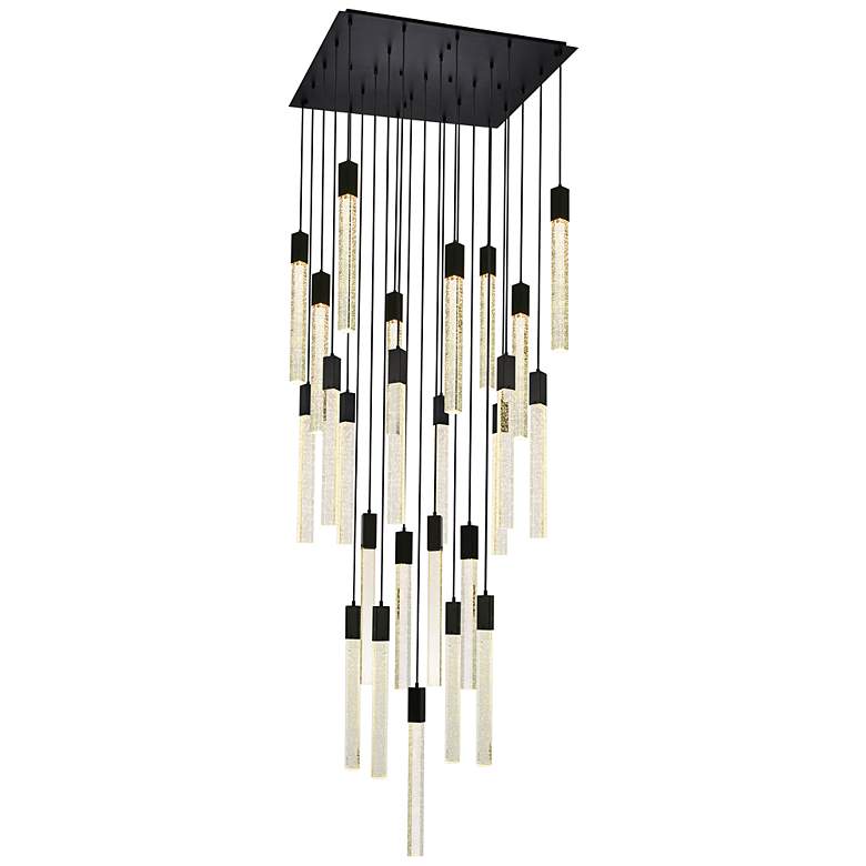 Image 2 Weston 36" Wide Black and Crystal 25-Light LED Pendant