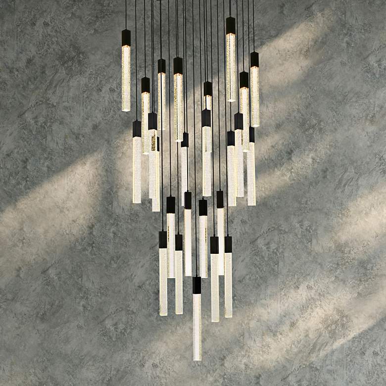 Image 1 Weston 36" Wide Black and Crystal 25-Light LED Pendant