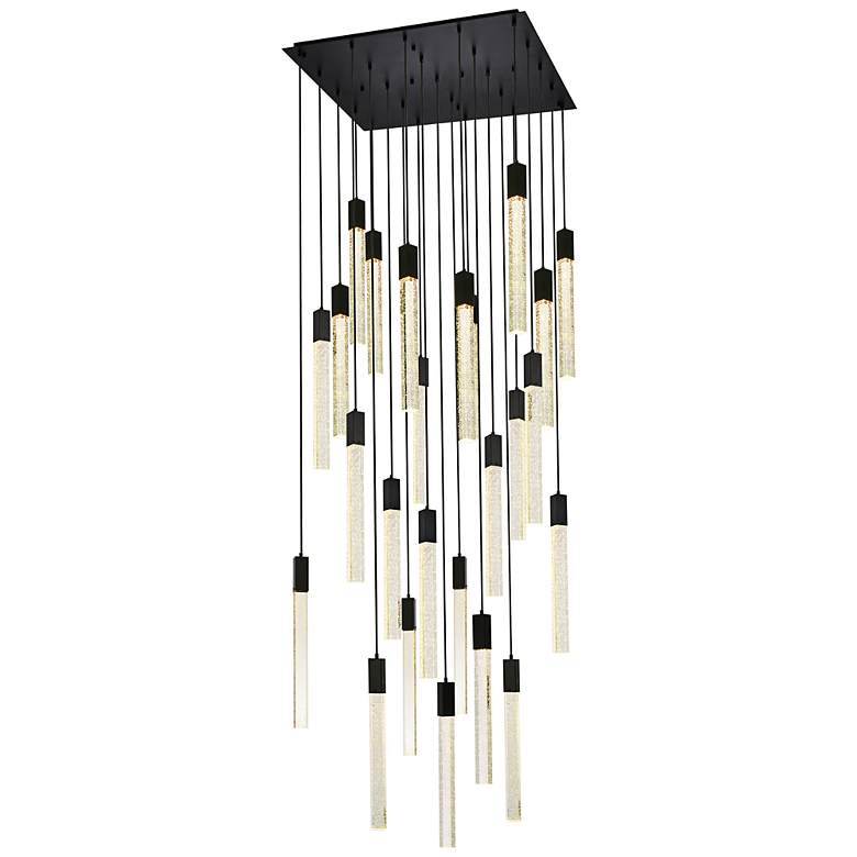 Image 4 Weston 36" Wide Black and Crystal 25-Light LED Pendant more views