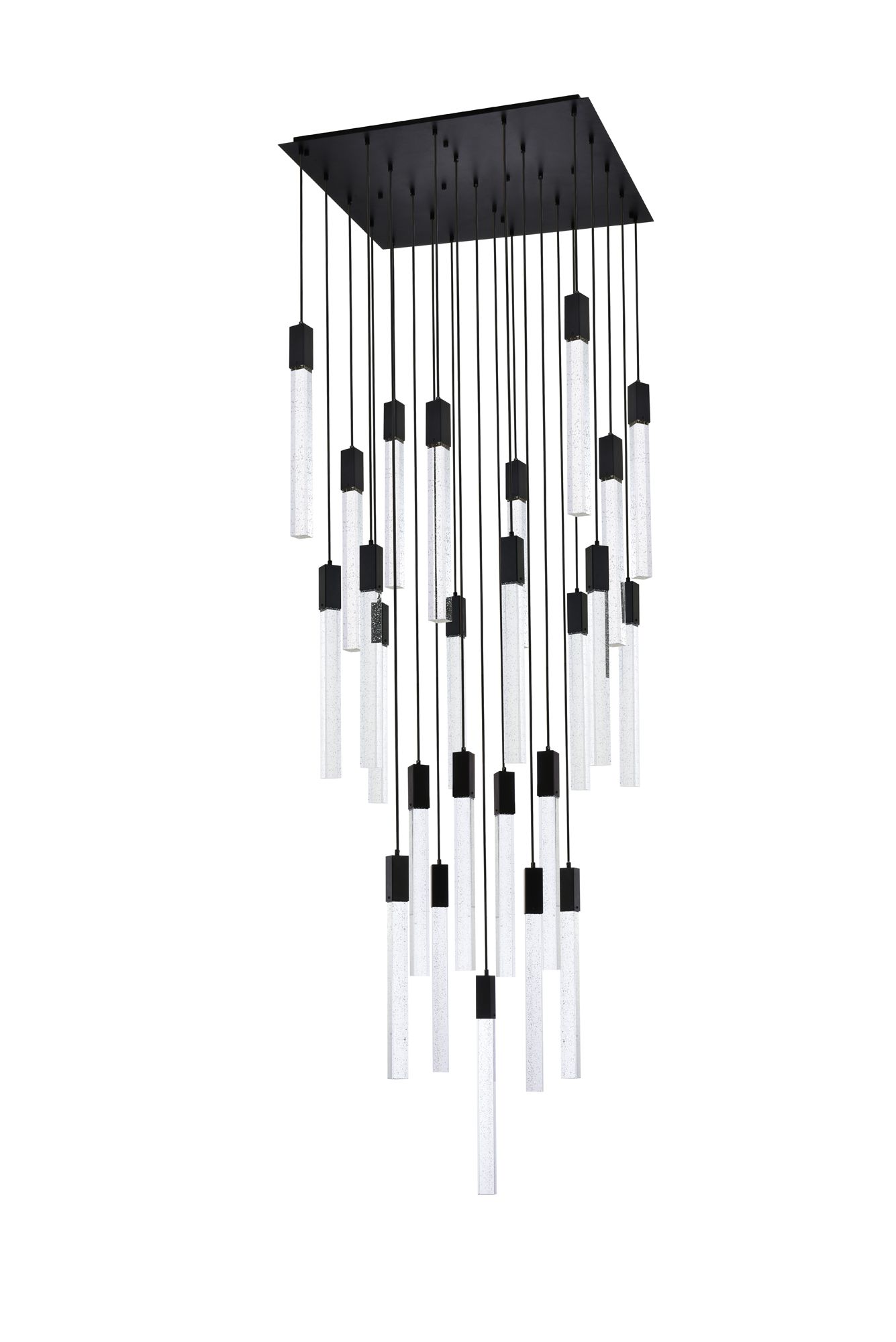 Weston 36" Wide Black and Crystal 25-Light LED Pendant