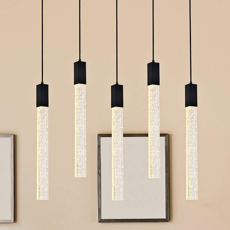 Image 2 Weston 36" Wide Black and Crystal Multi-Light Pendant