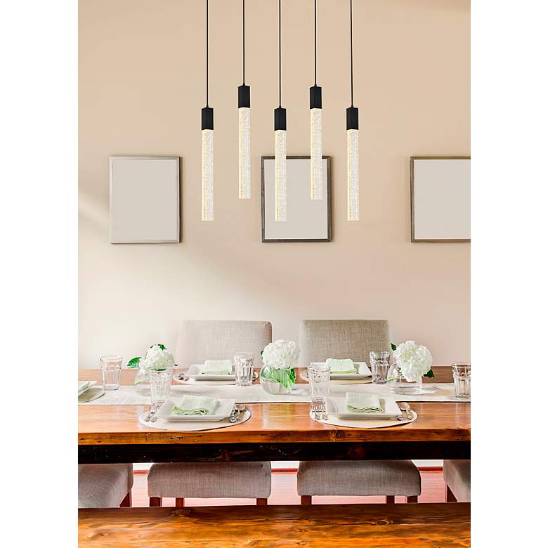 Image 4 Weston 36" Wide Black and Crystal Multi-Light Pendant more views
