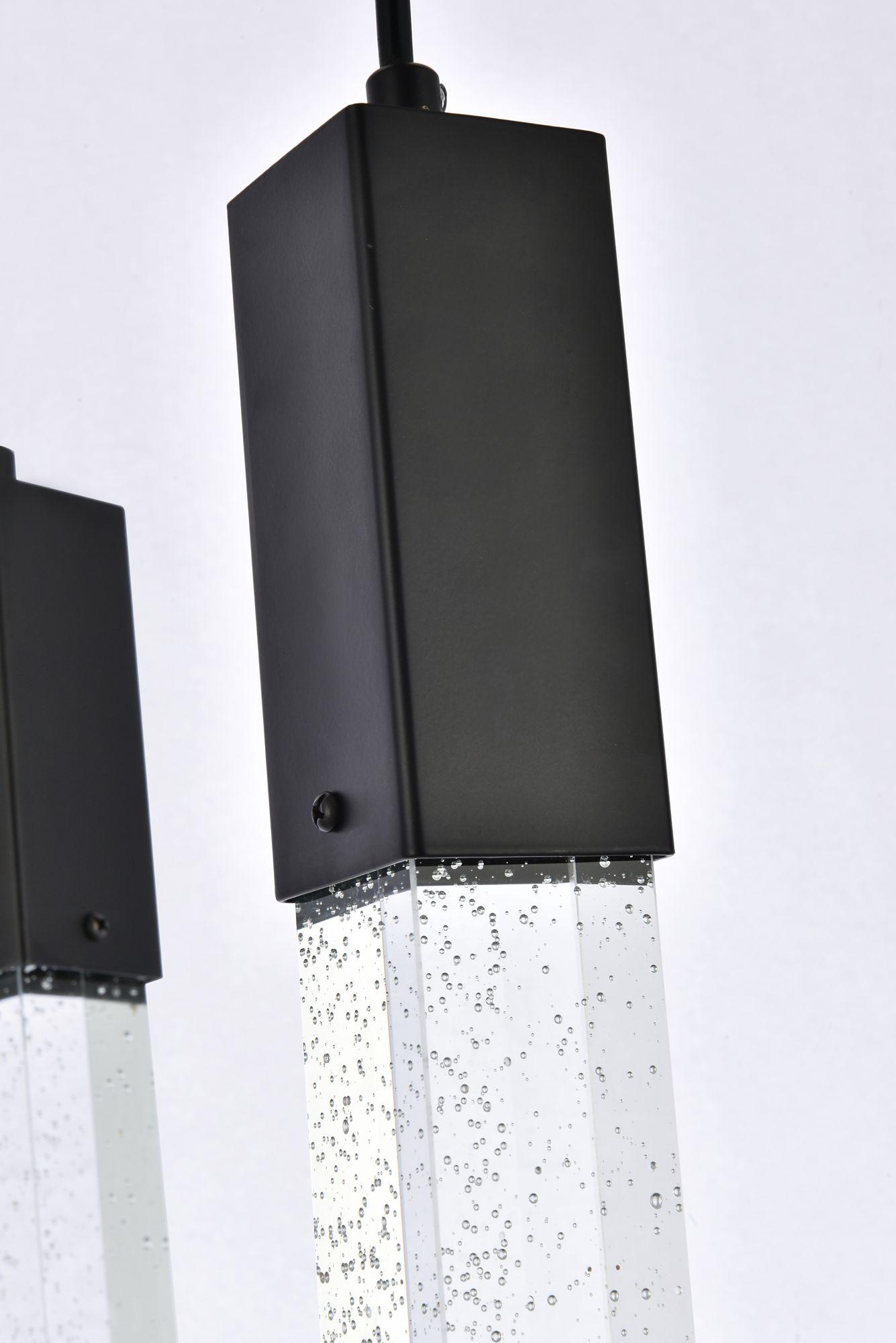 Weston 36" Wide Black and Crystal Multi-Light Pendant in scene