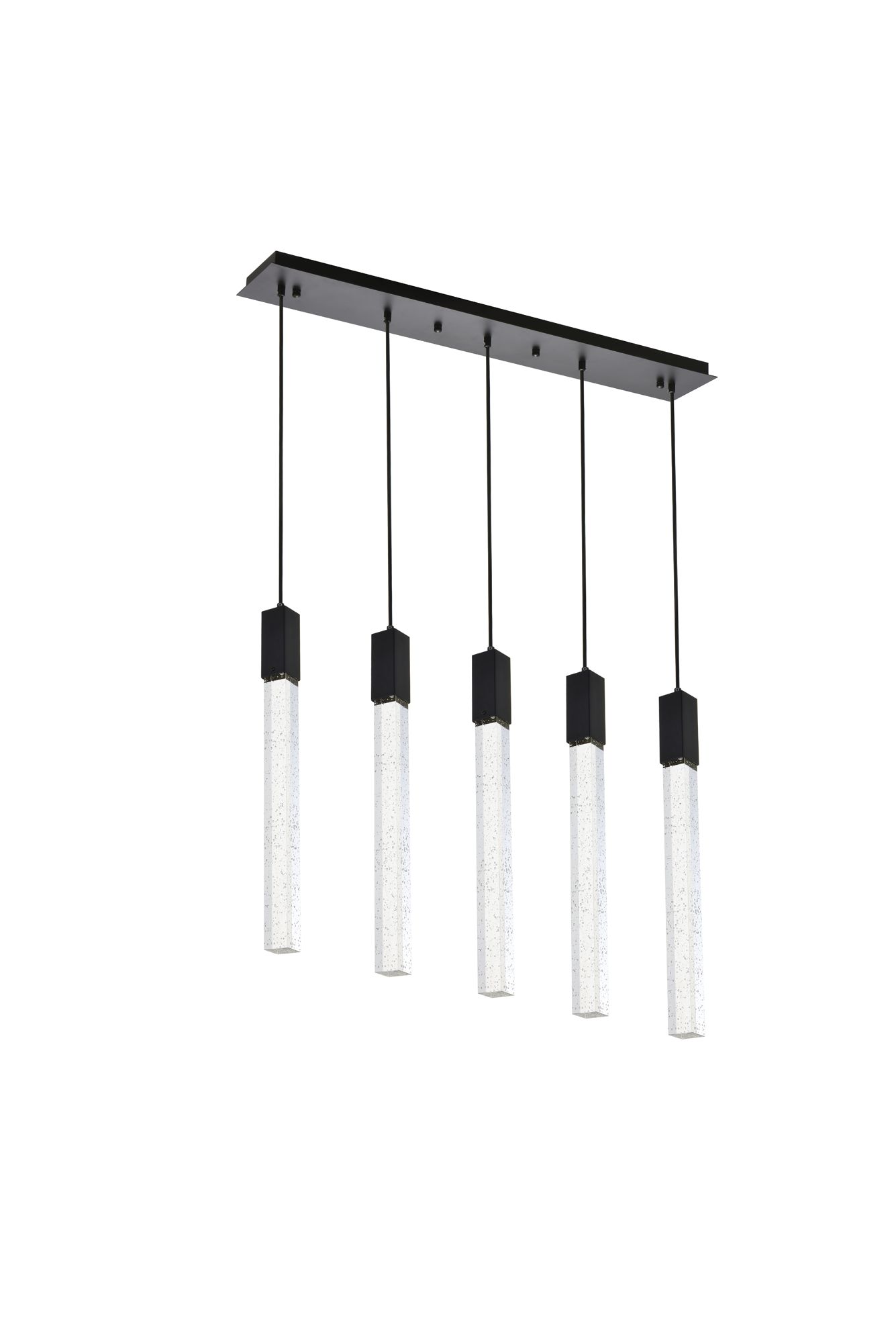 Weston 36" Wide Black and Crystal Multi-Light Pendant in scene