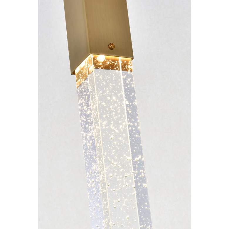 Image 6 Weston 36 inch Wide Satin Gold 5-Light LED Linear Pendant more views