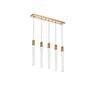 Weston 36" Wide Satin Gold 5-Light LED Linear Pendant in scene