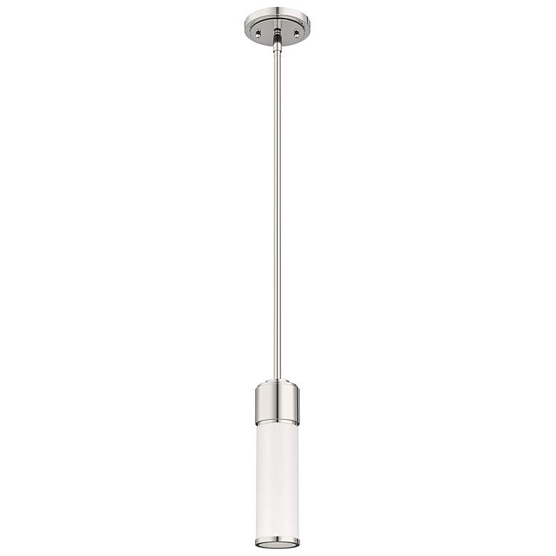 Image 5 Weston 4 3/4" Wide Polished Nickel Cylinder Mini Pendant more views