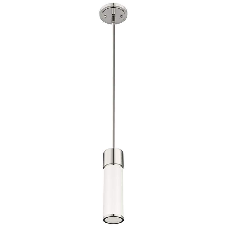 Image 7 Weston 4 3/4" Wide Polished Nickel Cylinder Mini Pendant more views