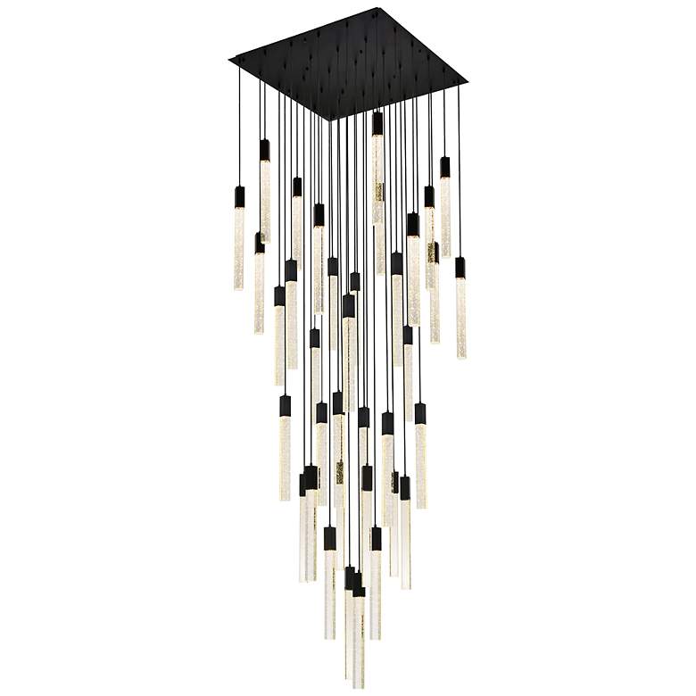 Image 3 Weston 42" Wide Black and Crystal Multi-Light Pendant