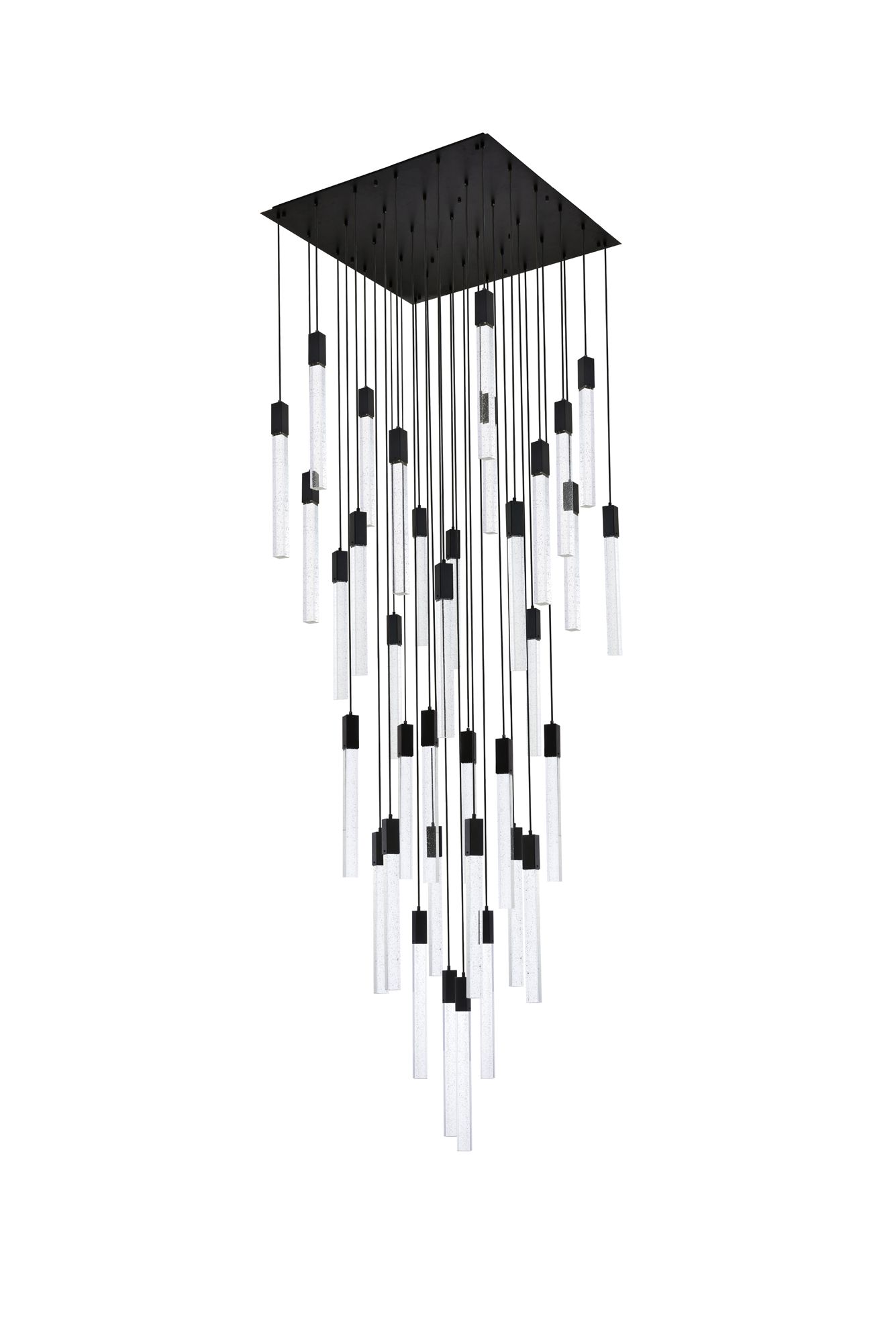 Weston 42" Wide Black and Crystal Multi-Light Pendant in scene