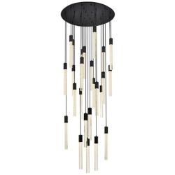 Weston 42" Wide Black Crystal 25-Light LED Cluster Pendant