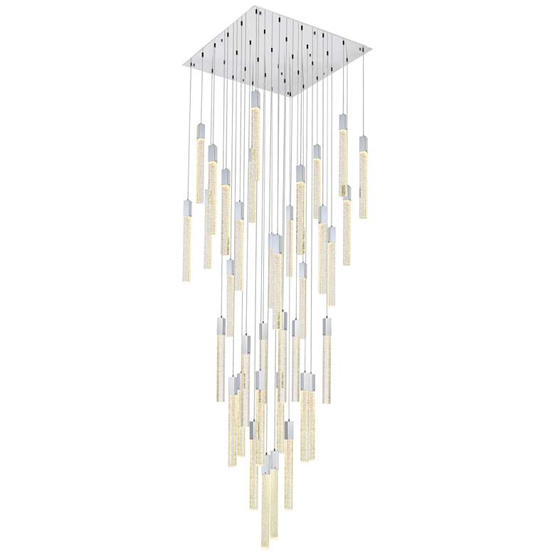 Image 2 Weston 42" Wide Chrome 36-Light LED Multi Light Pendant