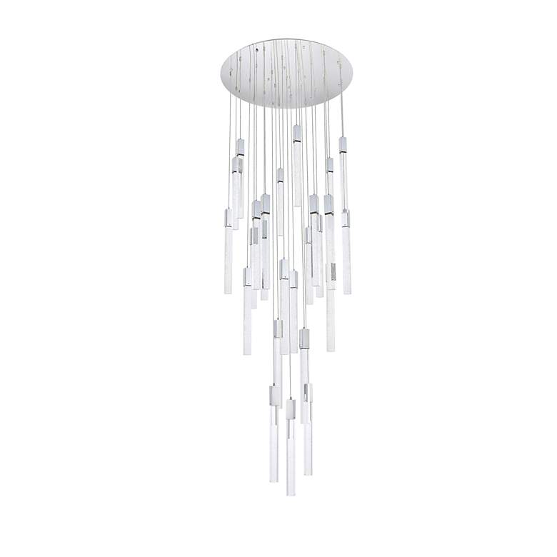 Image 7 Weston 42" Wide Chrome and Crystal LED Multi-Light Pendant more views