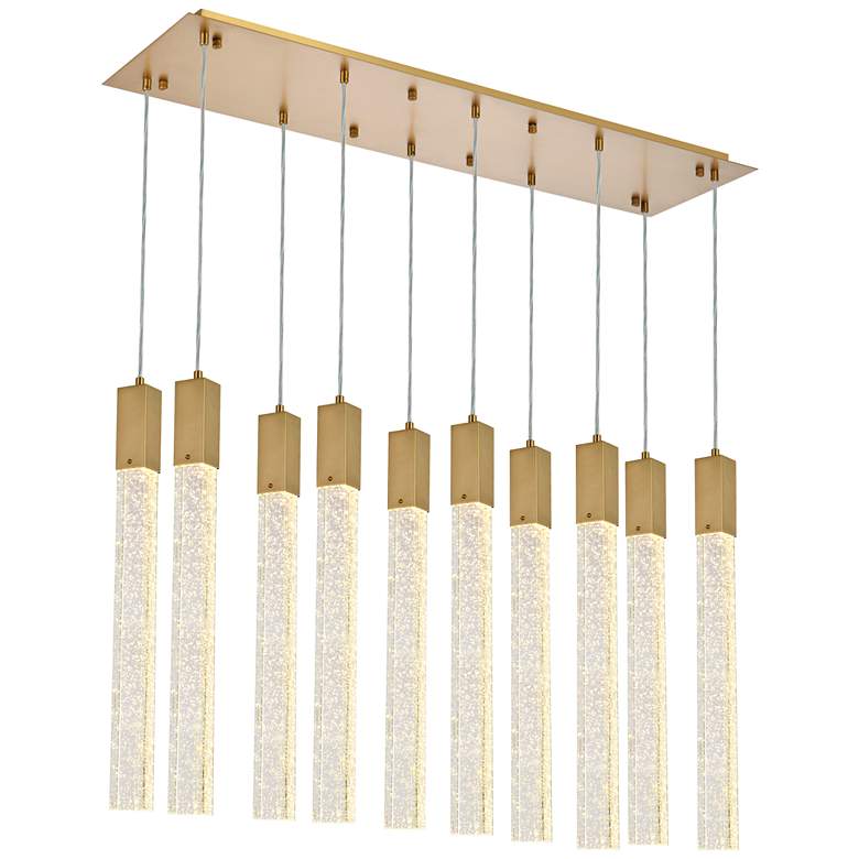 Image 2 Weston 42" Wide Satin Gold 10-Light Linear Pendant