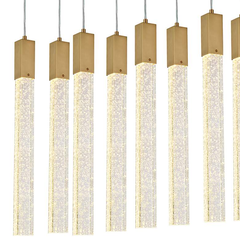 Image 3 Weston 42" Wide Satin Gold 10-Light Linear Pendant more views