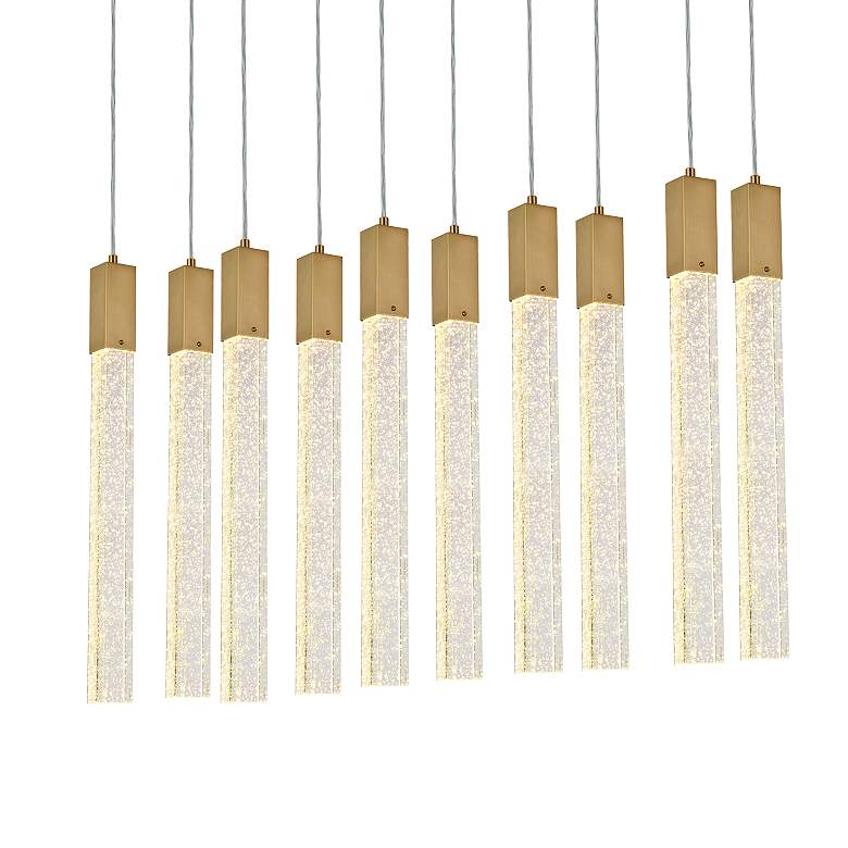 Image 4 Weston 42" Wide Satin Gold 10-Light Linear Pendant more views