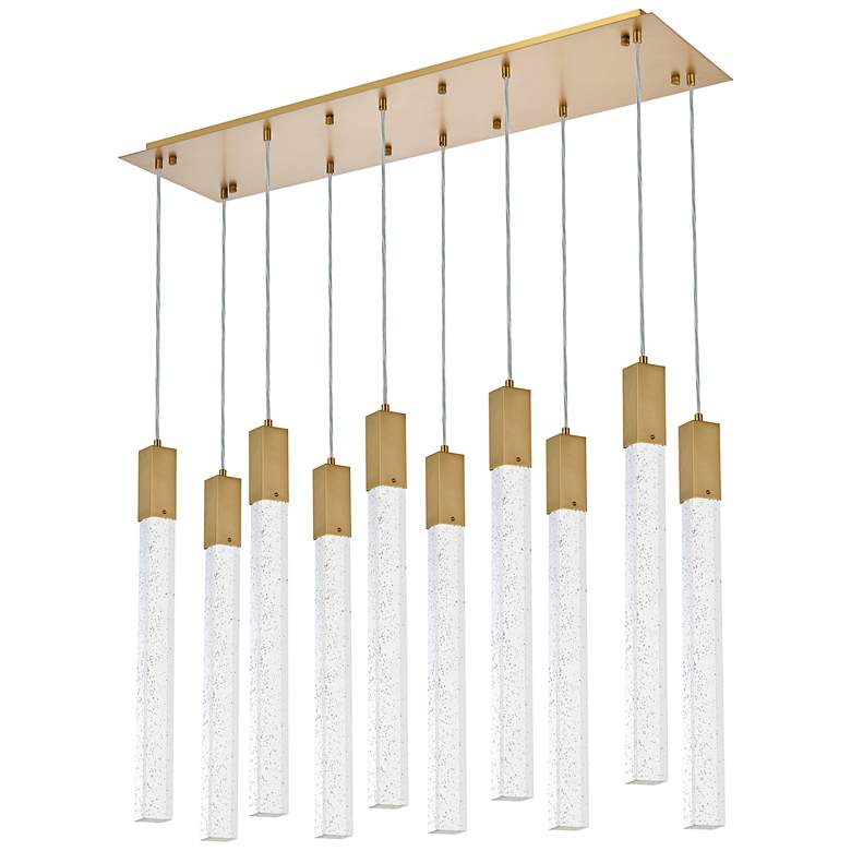 Image 5 Weston 42" Wide Satin Gold 10-Light Linear Pendant more views