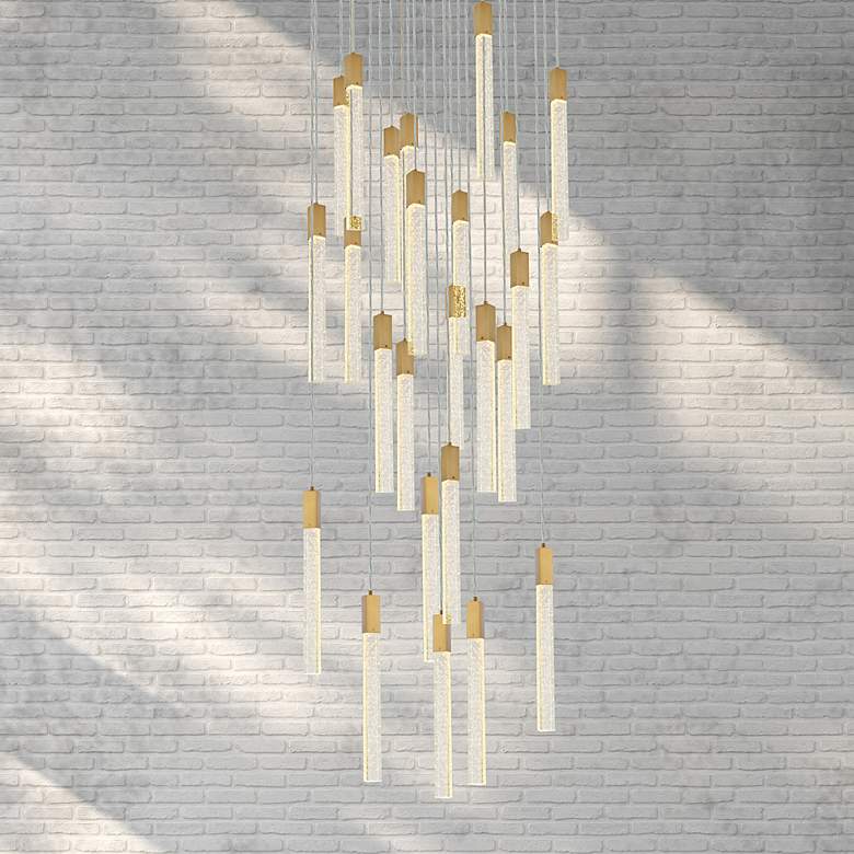 Image 2 Weston 42" Wide Satin Gold 25-Light LED Pendant
