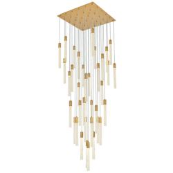 Weston 42" Wide Satin Gold LED Multi-Light Pendant