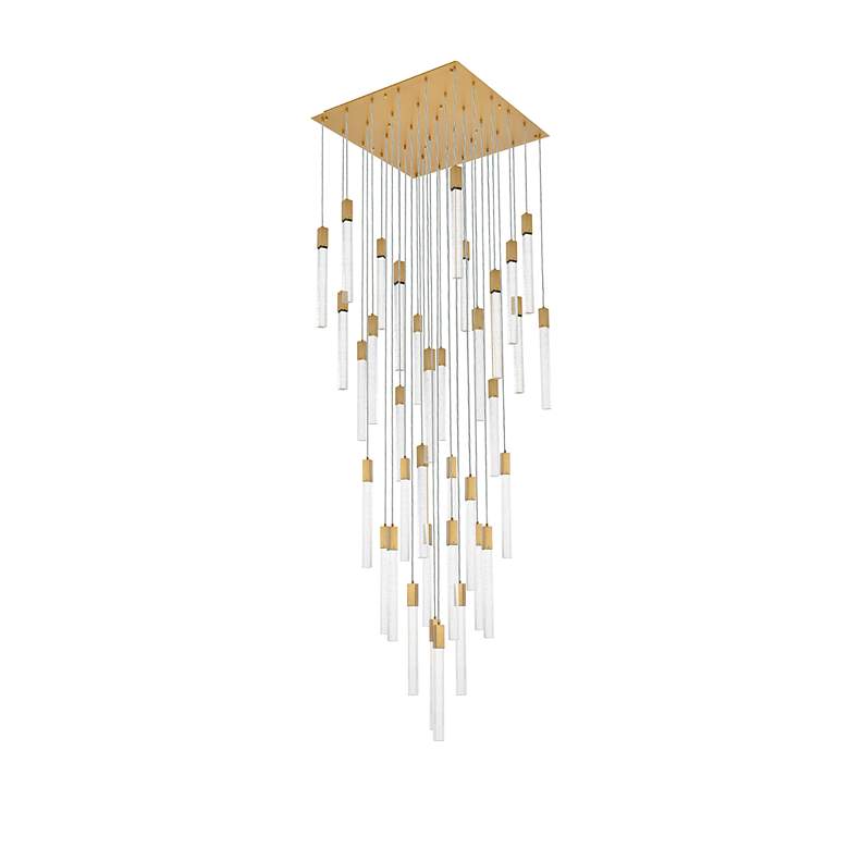 Image 7 Weston 42" Wide Satin Gold LED Multi-Light Pendant more views