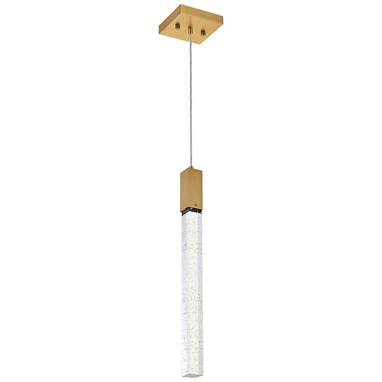 Image 6 Weston 5" Wide Satin Gold LED Mini Pendant more views