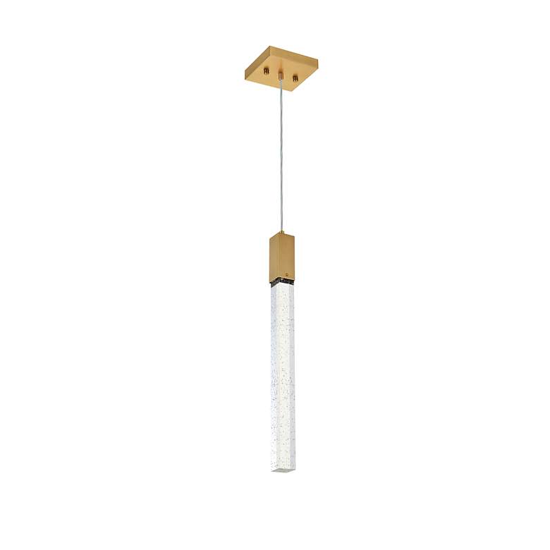Image 7 Weston 5" Wide Satin Gold LED Mini Pendant more views