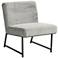 Weston Gray Faux Fur Modern Armless Accent Chair
