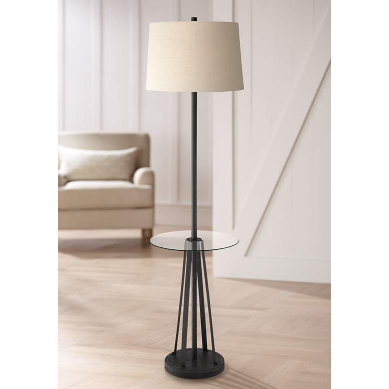 Image 1 Weston Oil-Rubbed Bronze Floor Lamp with Tray Table