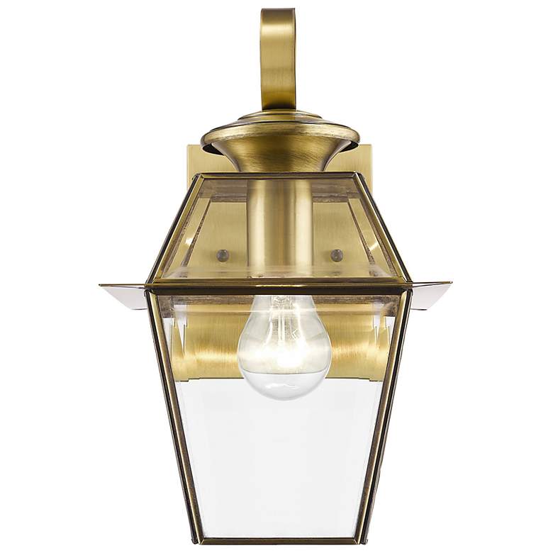 Image 5 Westover 12.5-in H Antique Brass Medium Base (E-26) Outdoor Wall Light more views