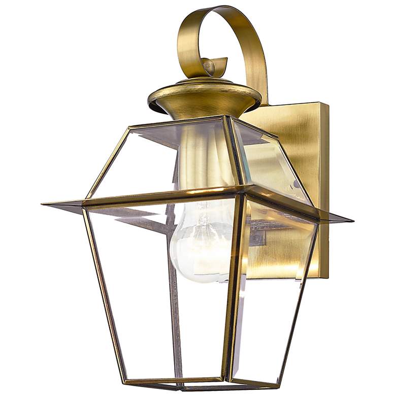 Image 6 Westover 12.5-in H Antique Brass Medium Base (E-26) Outdoor Wall Light more views