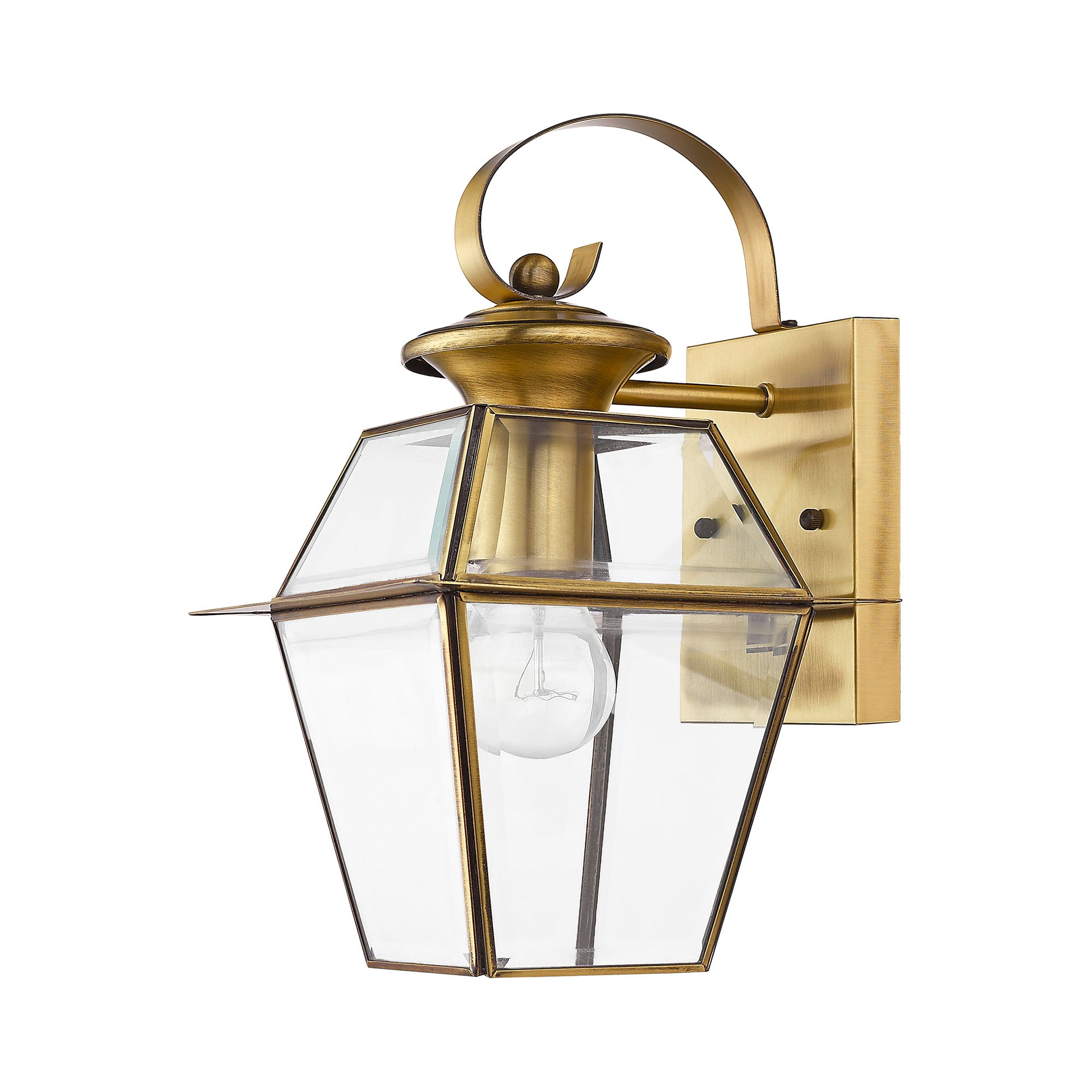 Westover 12 1/2" High Antique Brass Outdoor Wall Lantern in scene