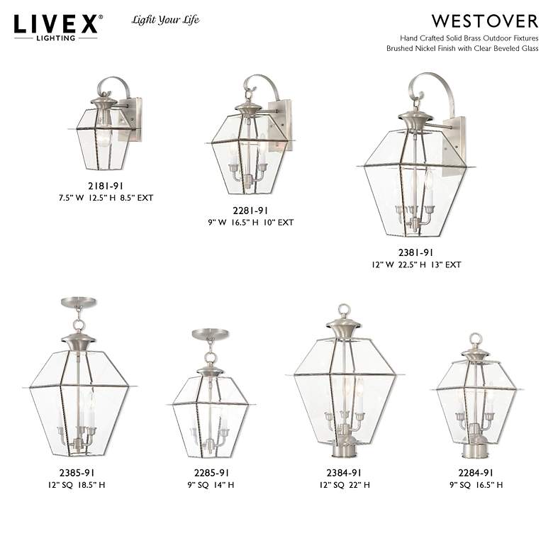 Image 7 Westover 12 1/2" High Brushed Nickel Outdoor Wall Light more views