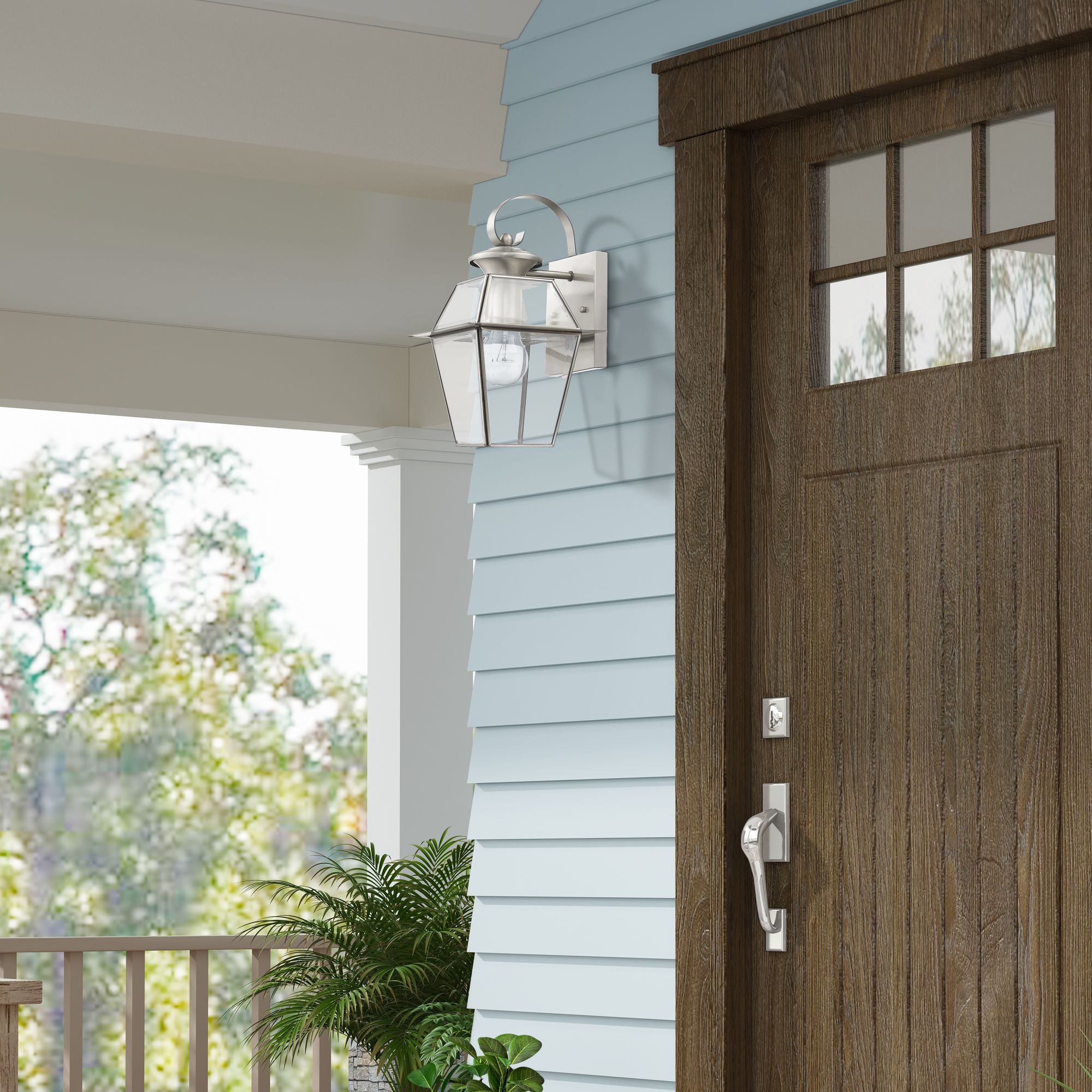 Westover 12 1/2" High Brushed Nickel Outdoor Wall Light