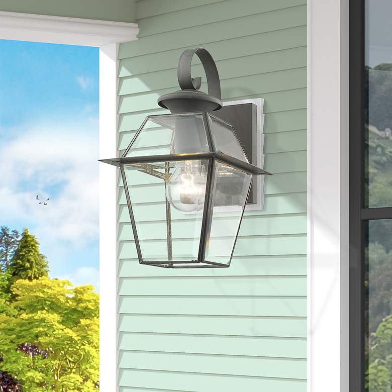 Image 1 Westover 12 1/2" High Charcoal Metal Outdoor Wall Light