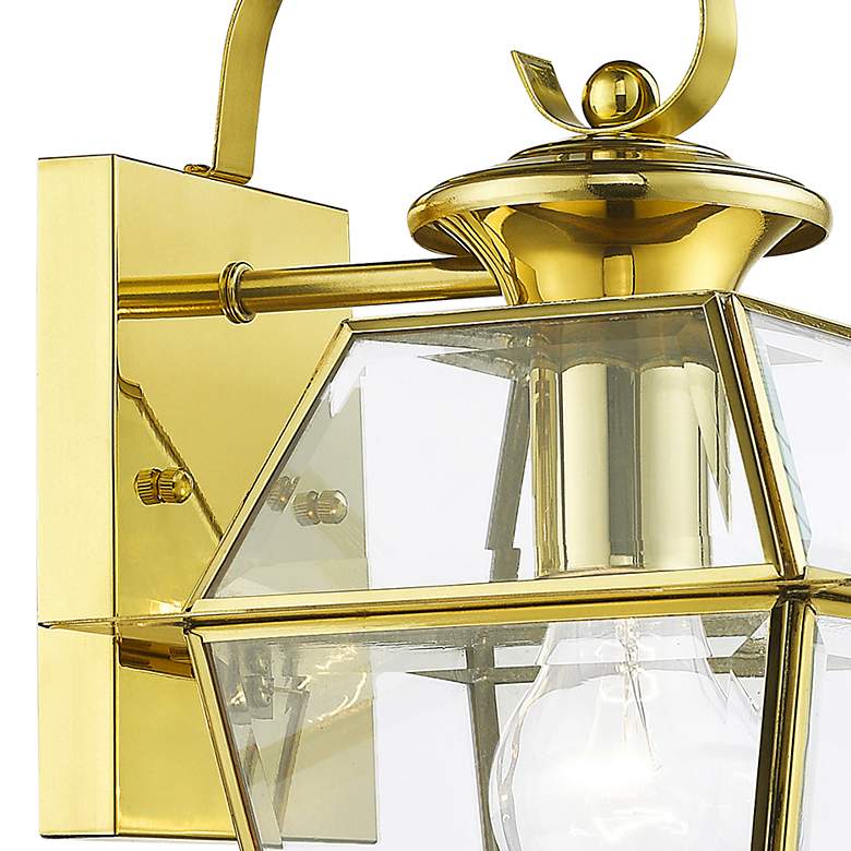 Image 3 Westover 12 1/2"H 2-Light Polished Brass Outdoor Wall Light more views
