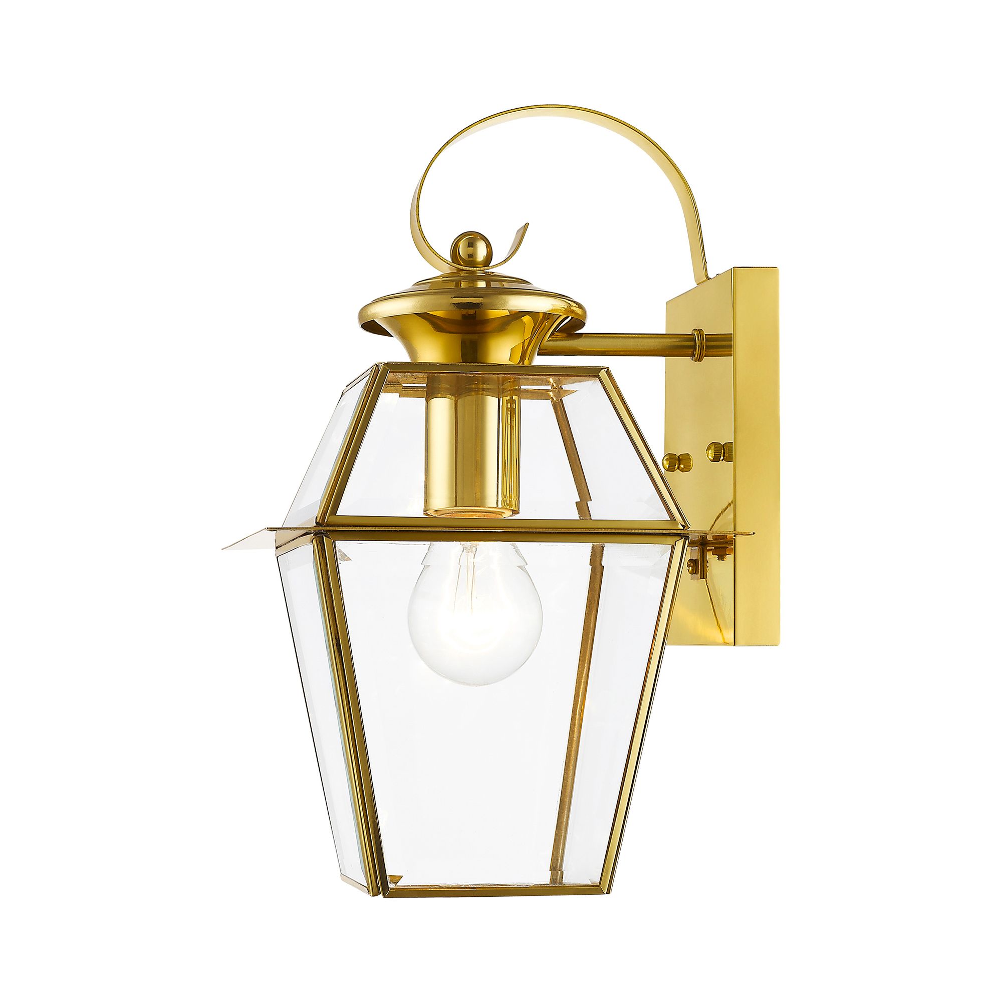 Westover 12 1/2"H 2-Light Polished Brass Outdoor Wall Light