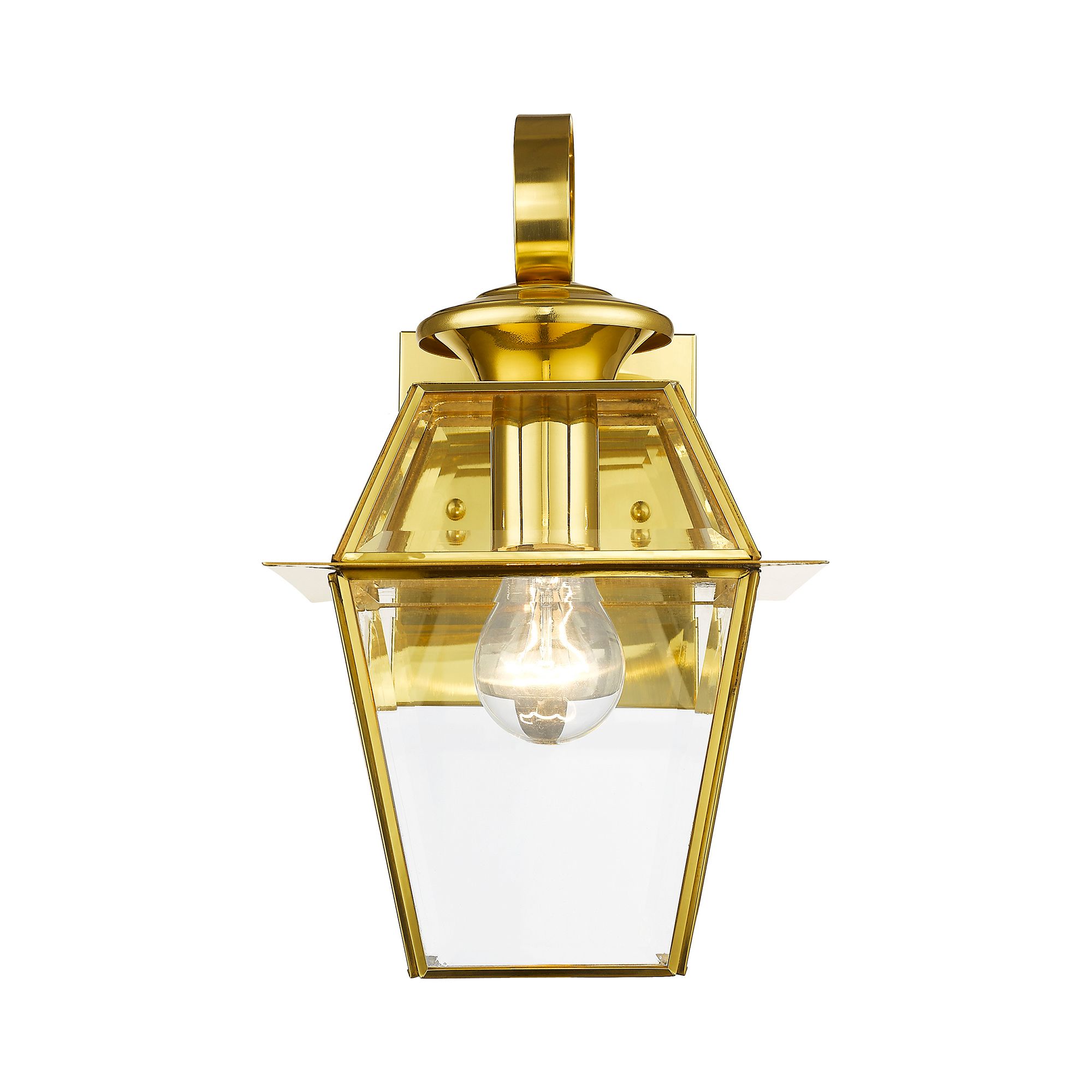 Westover 12 1/2"H 2-Light Polished Brass Outdoor Wall Light