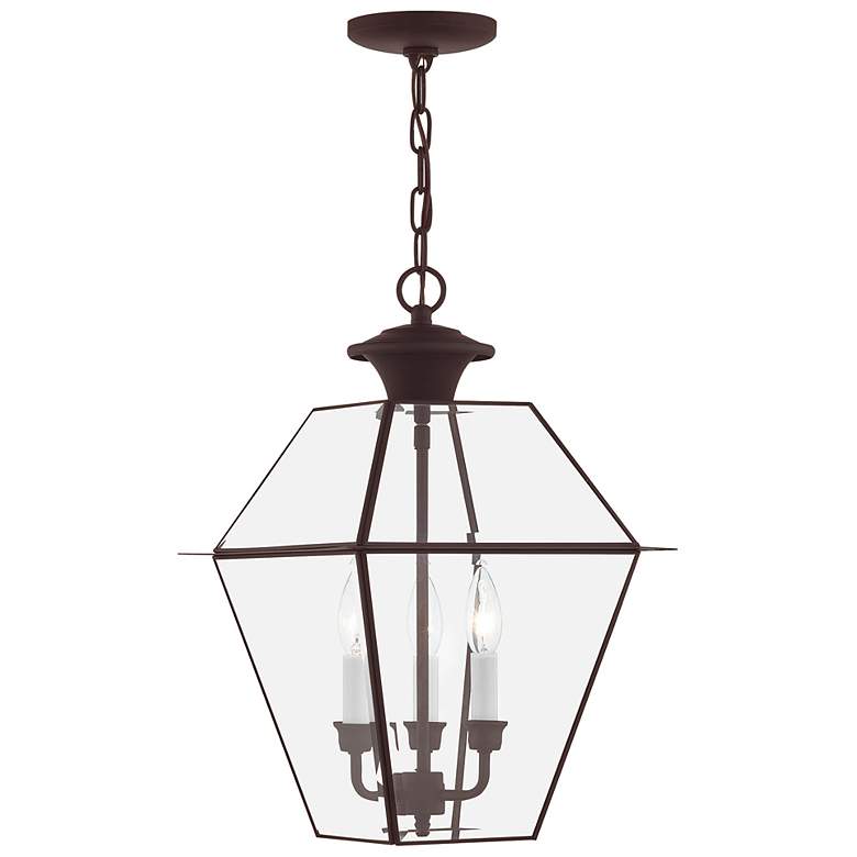 Image 2 Westover 12" High Bronze 3-Light Outdoor Hanging Light