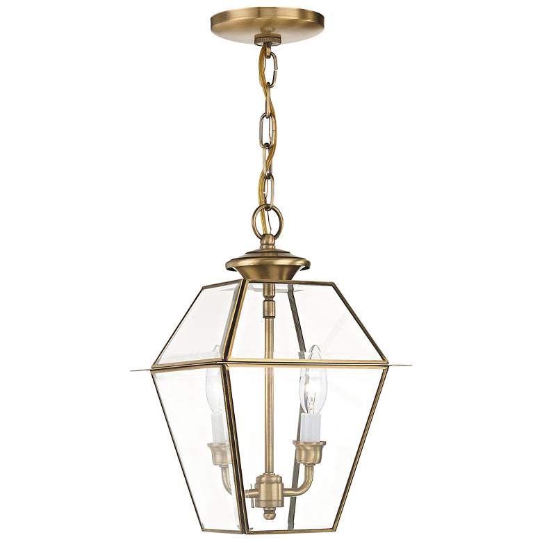 Image 3 Westover 14"H Antique Brass 2-Light Outdoor Hanging Light