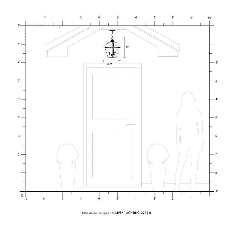 Image 5 Westover 14"H Antique Brass 2-Light Outdoor Hanging Light more views