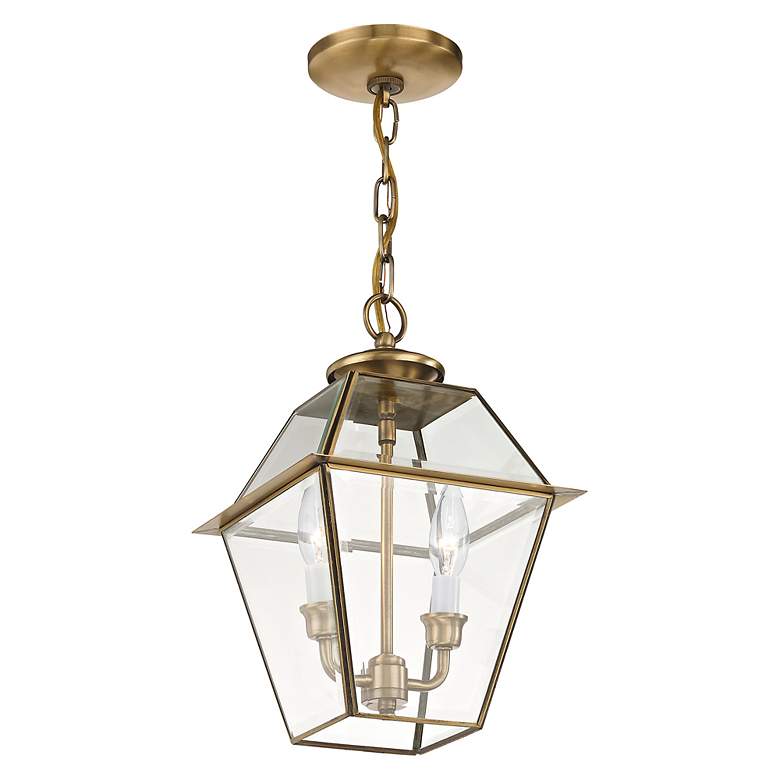 Image 6 Westover 14"H Antique Brass 2-Light Outdoor Hanging Light more views