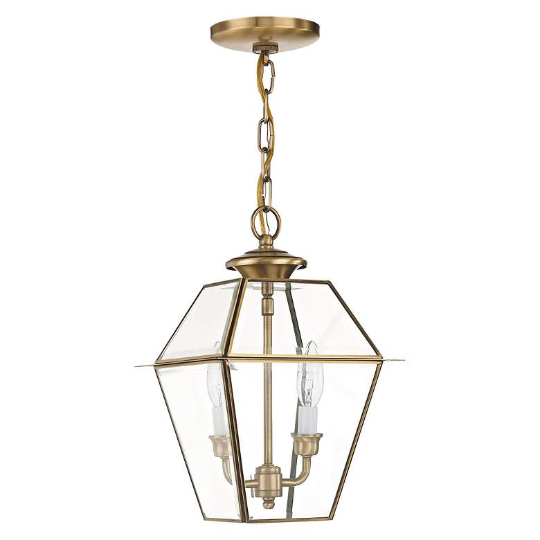 Image 7 Westover 14"H Antique Brass 2-Light Outdoor Hanging Light more views