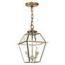 Westover 14"H Antique Brass 2-Light Outdoor Hanging Light in scene