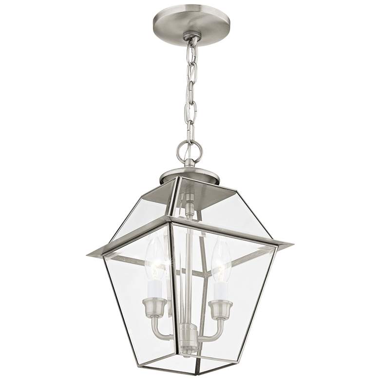 Image 3 Westover 14 inchH Brushed Nickel 2-Light Outdoor Hanging Light more views