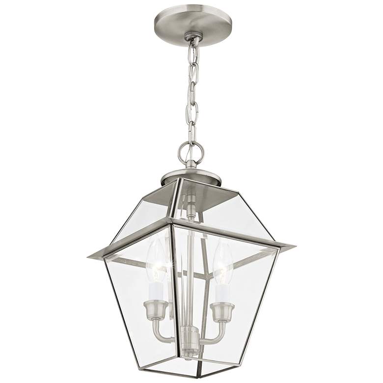 Image 3 Westover 14"H Brushed Nickel 2-Light Outdoor Hanging Light more views