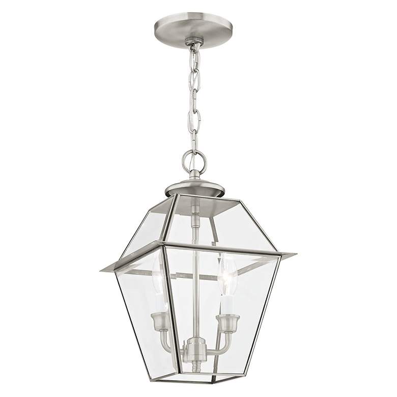 Image 5 Westover 14"H Brushed Nickel 2-Light Outdoor Hanging Light more views
