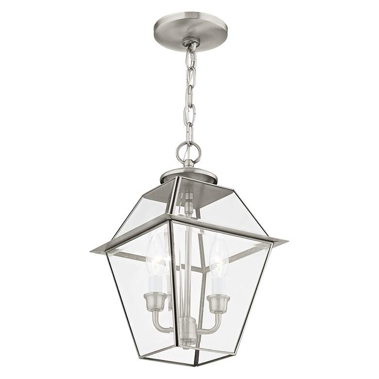Image 6 Westover 14"H Brushed Nickel 2-Light Outdoor Hanging Light more views