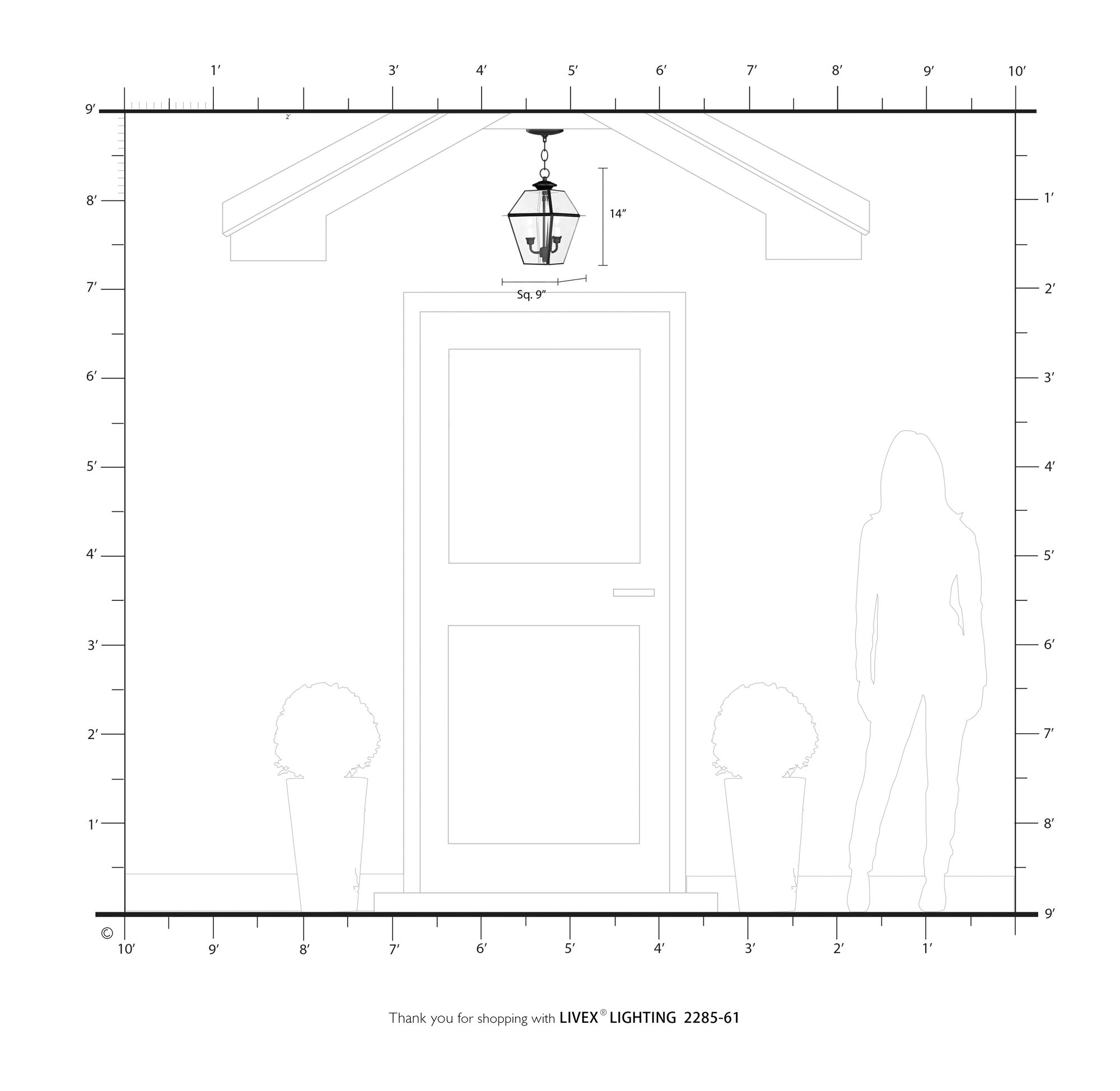 Westover 14"H Brushed Nickel 2-Light Outdoor Hanging Light